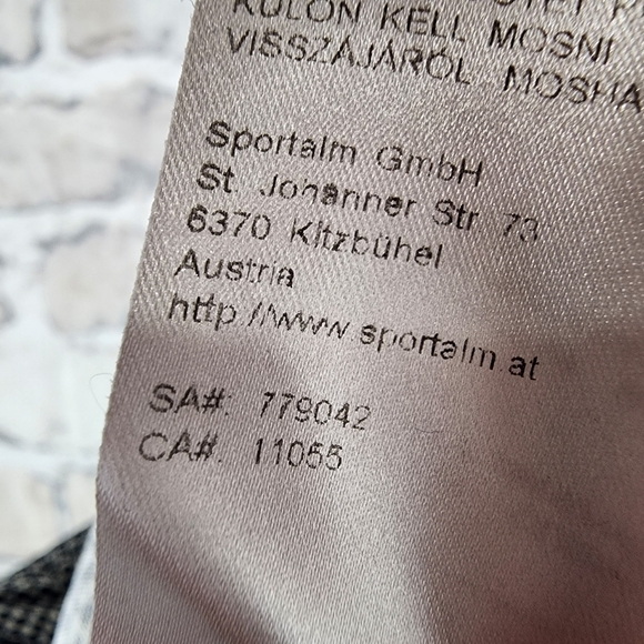 Sportalm Indian Rhapsody Fitted Bomber Jacket Navy White Checker Size 36/Small - Picture 14 of 16